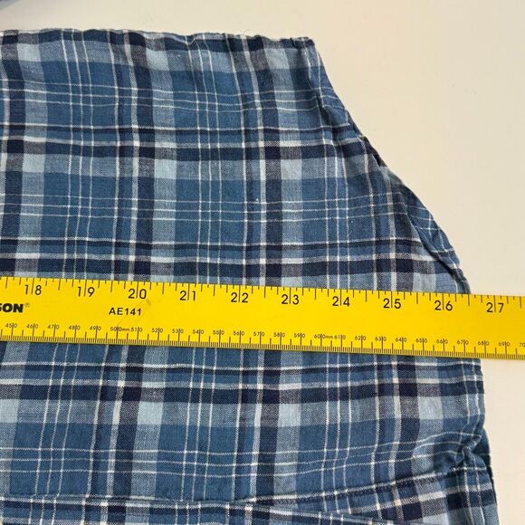 Lauren Ralph Lauren Blue Linen Plaid Shirt M - Picture 6 of 7